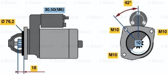 BOSCH 0 001 108 139 - Starter www.autospares.lv