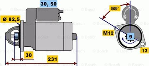 BOSCH 0 001 108 174 - Starteris autospares.lv