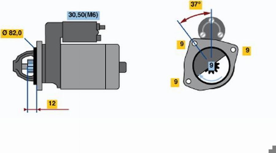 BOSCH 0 001 108 204 - Стартер www.autospares.lv