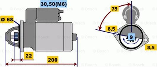 BOSCH 0 001 107 405 - Starteris www.autospares.lv