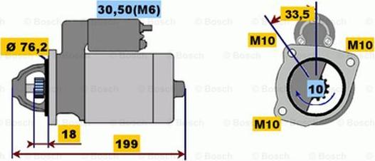 BOSCH 0 001 107 410 - Starteris autospares.lv