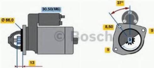 BOSCH 0 001 107 411 - Стартер www.autospares.lv