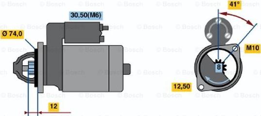 BOSCH 0 001 107 431 - Starteris autospares.lv