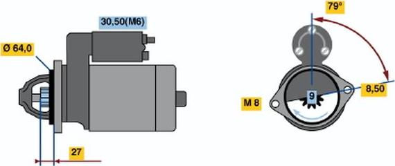 BOSCH 0 001 107 437 - Starteris autospares.lv