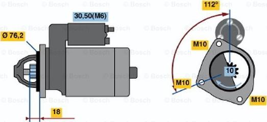 BOSCH 0 001 107 501 - Starteris autospares.lv