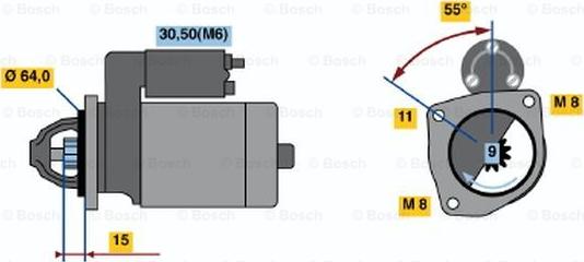 BOSCH 0 001 107 091 - Starter www.autospares.lv