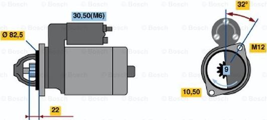 BOSCH 0 001 107 045 - Starteris autospares.lv