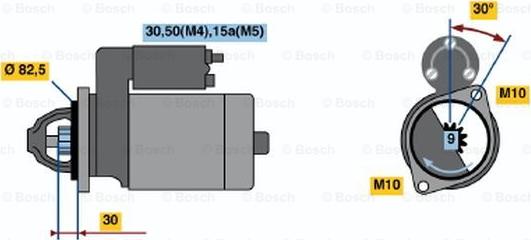 BOSCH 0 001 107 048 - Starteris autospares.lv