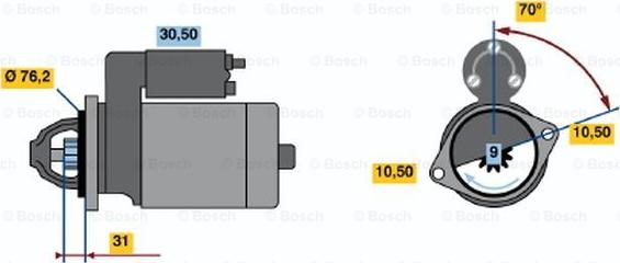 BOSCH 0 001 107 009 - Starteris autospares.lv