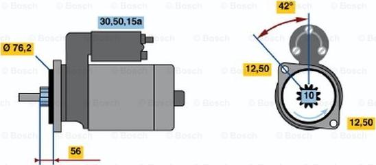 BOSCH 0 001 107 003 - Starteris www.autospares.lv