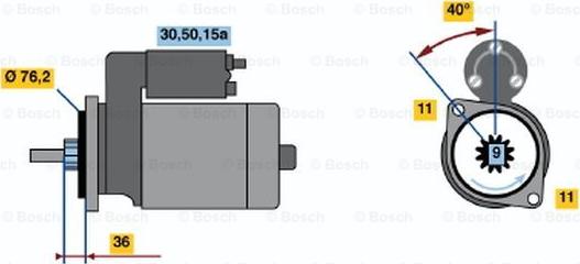 BOSCH 0 001 107 007 - Starteris www.autospares.lv