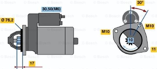 BOSCH 0 001 107 016 - Starter www.autospares.lv