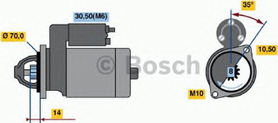 BOSCH 0001107038 - Starteris autospares.lv