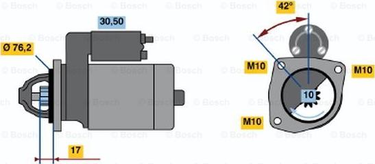 BOSCH 0 001 107 027 - Starter www.autospares.lv