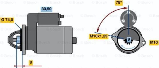 BOSCH 0 001 107 079 - Starter www.autospares.lv