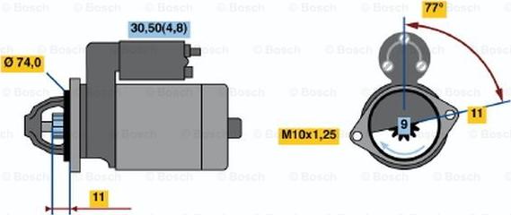 BOSCH 0 001 107 075 - Starteris autospares.lv