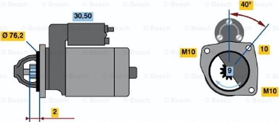 BOSCH 0 001 107 076 - Starteris www.autospares.lv