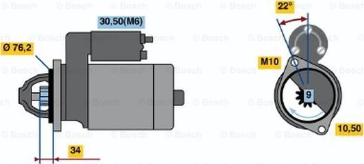 BOSCH 0 001 107 070 - Starteris www.autospares.lv