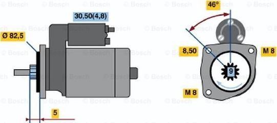 BOSCH 0 001 107 105 - Starteris autospares.lv