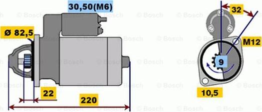 BOSCH 0 001 107 101 - Стартер www.autospares.lv