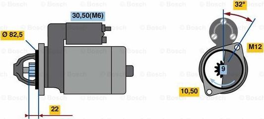 BOSCH 0 001 107 112 - Starteris www.autospares.lv