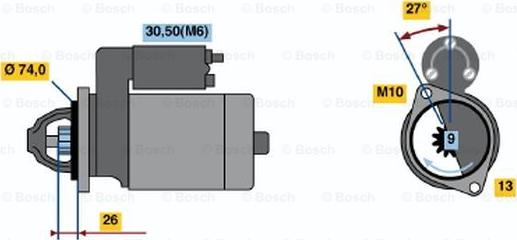 BOSCH 0 001 115 031 - Стартер www.autospares.lv