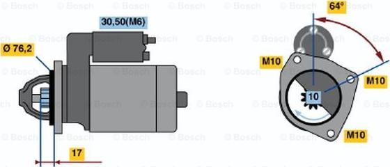 BOSCH 0 001 110 065 - Starter www.autospares.lv