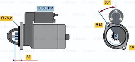 BOSCH 0 001 110 029 - Starteris autospares.lv