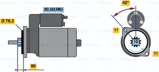 BOSCH 0 001 110 073 - Starteris www.autospares.lv