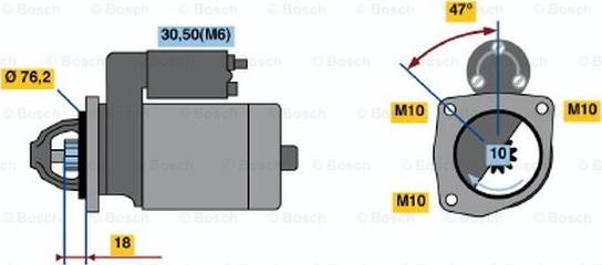 BOSCH 0 001 110 104 - Starter www.autospares.lv