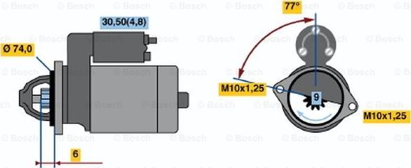 BOSCH 0 001 110 132 - Starteris autospares.lv