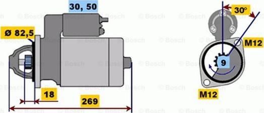 BOSCH 0 001 110 126 - Starter www.autospares.lv