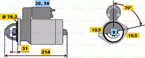 BOSCH 0 001 113 004 - Starteris www.autospares.lv