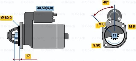 BOSCH 0 001 138 005 - Starteris www.autospares.lv