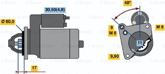 BOSCH 0 001 138 003 - Starteris www.autospares.lv