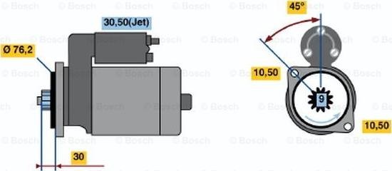 BOSCH 0 001 124 013 - Starter www.autospares.lv