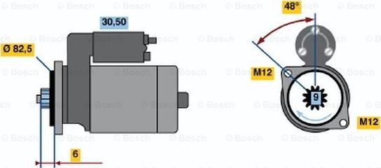 BOSCH 0 001 124 020 - Starteris www.autospares.lv