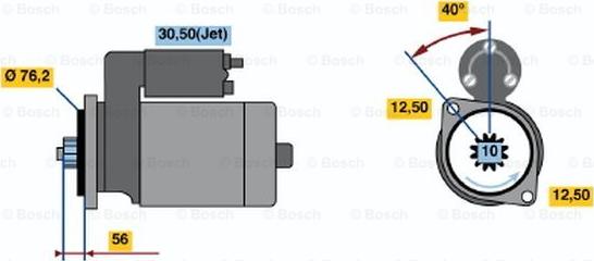 BOSCH 0 001 121 018 - Стартер www.autospares.lv