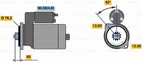 BOSCH 0 001 125 605 - Стартер www.autospares.lv