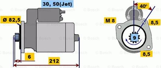 BOSCH 0 001 121 001 - Стартер www.autospares.lv