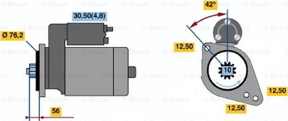 BOSCH 0 001 123 012 - Starteris autospares.lv