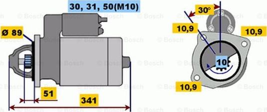 BOSCH 0 001 368 044 - Стартер www.autospares.lv