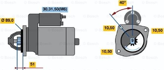 BOSCH 0 001 368 045 - Стартер www.autospares.lv