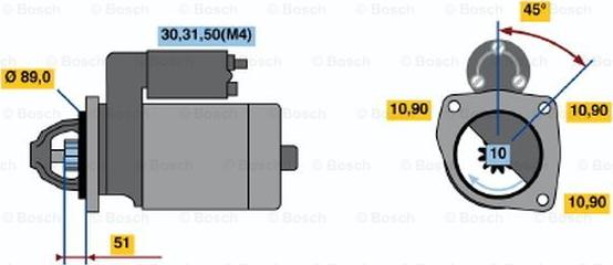 BOSCH 0 001 368 067 - Стартер www.autospares.lv