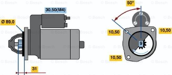 BOSCH 0 001 368 001 - Starteris autospares.lv