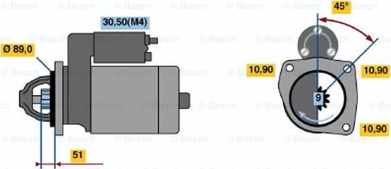 BOSCH 0 001 368 002 - Стартер www.autospares.lv