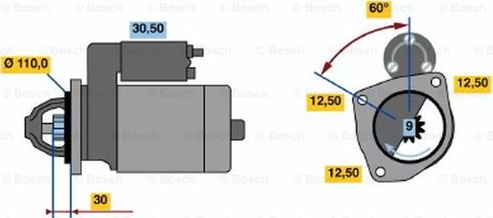 BOSCH 0 001 368 019 - Starter www.autospares.lv