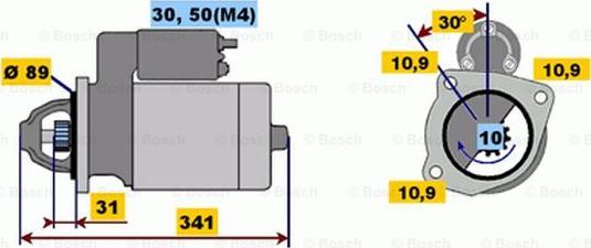 BOSCH 0 001 368 016 - Стартер www.autospares.lv