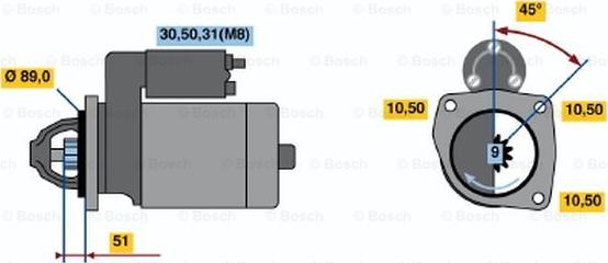 BOSCH 0 001 368 017 - Starter www.autospares.lv