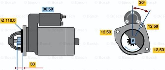 BOSCH 0 001 368 020 - Стартер www.autospares.lv